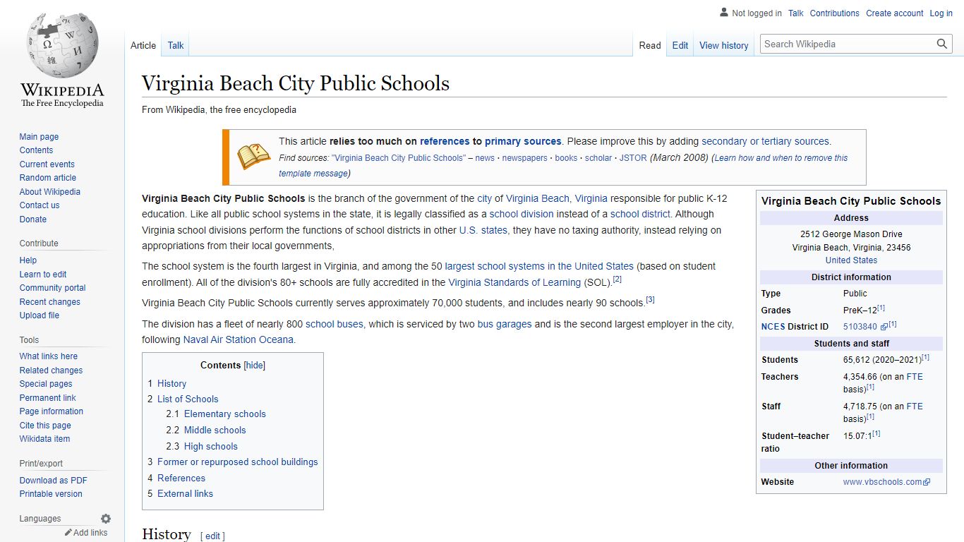 Virginia Beach City Public Schools - Wikipedia