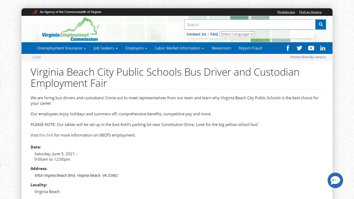 Virginia Beach City Public Schools Bus Driver and Custodian Employment ...
